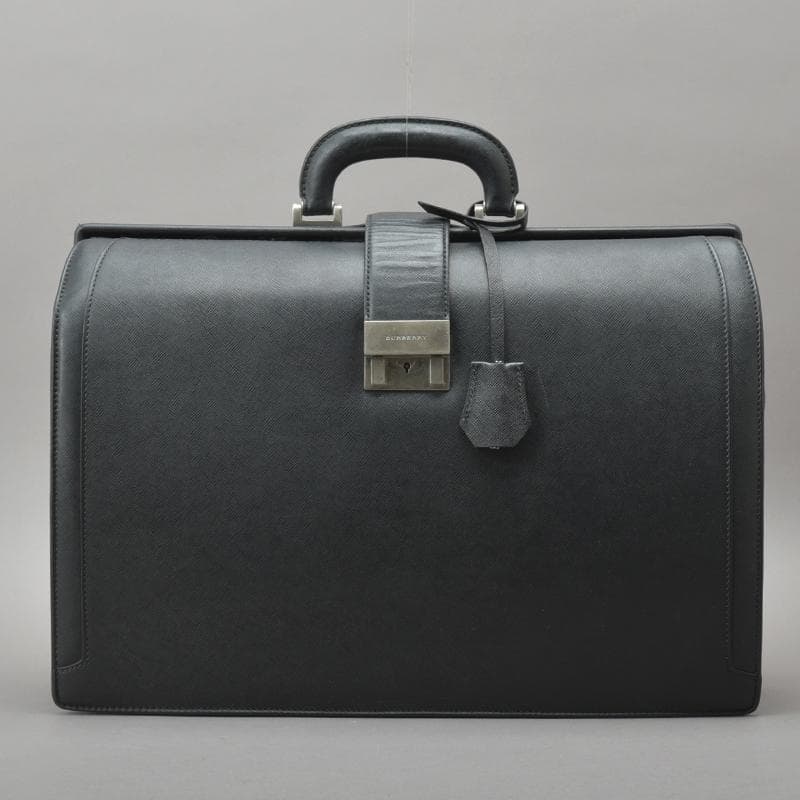 BURBERRY◇バーバリー ビジネスバッグ 鍵付き レザー ブラック 書類鞄