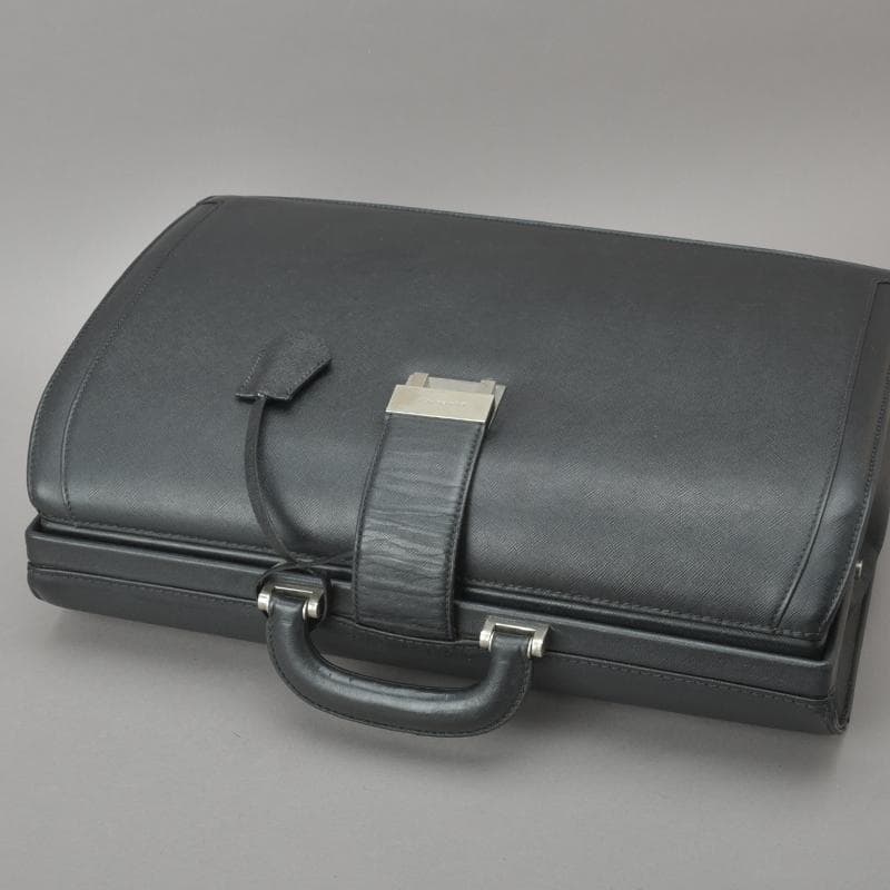 BURBERRY◇バーバリー ビジネスバッグ 鍵付き レザー ブラック 書類鞄