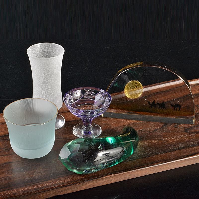 ガラス工芸　グラス　タンブラー　置物など　5点まとめて　V　R6830