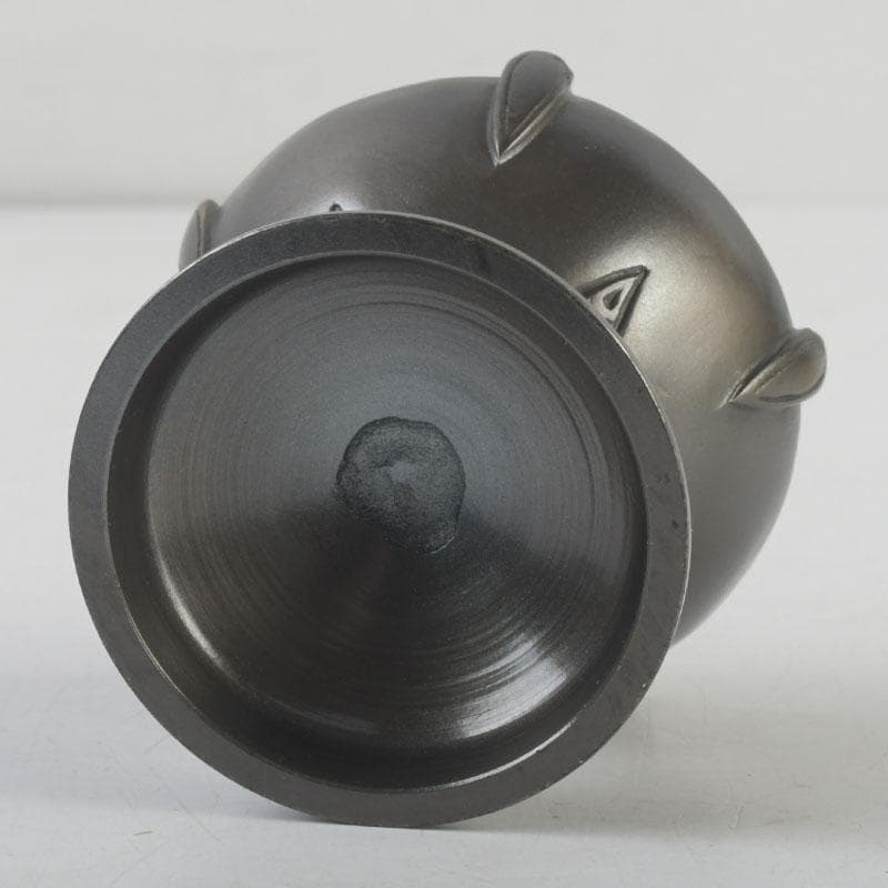 茶道具　唐銅風炉師　藤井宗喜作　唐銅　古銅写　火舎蓋置　共箱　V　9609