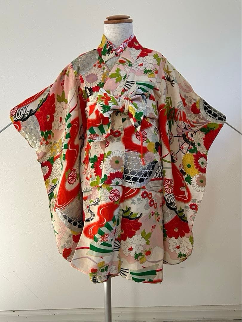 3歳　アンティーク正絹着物