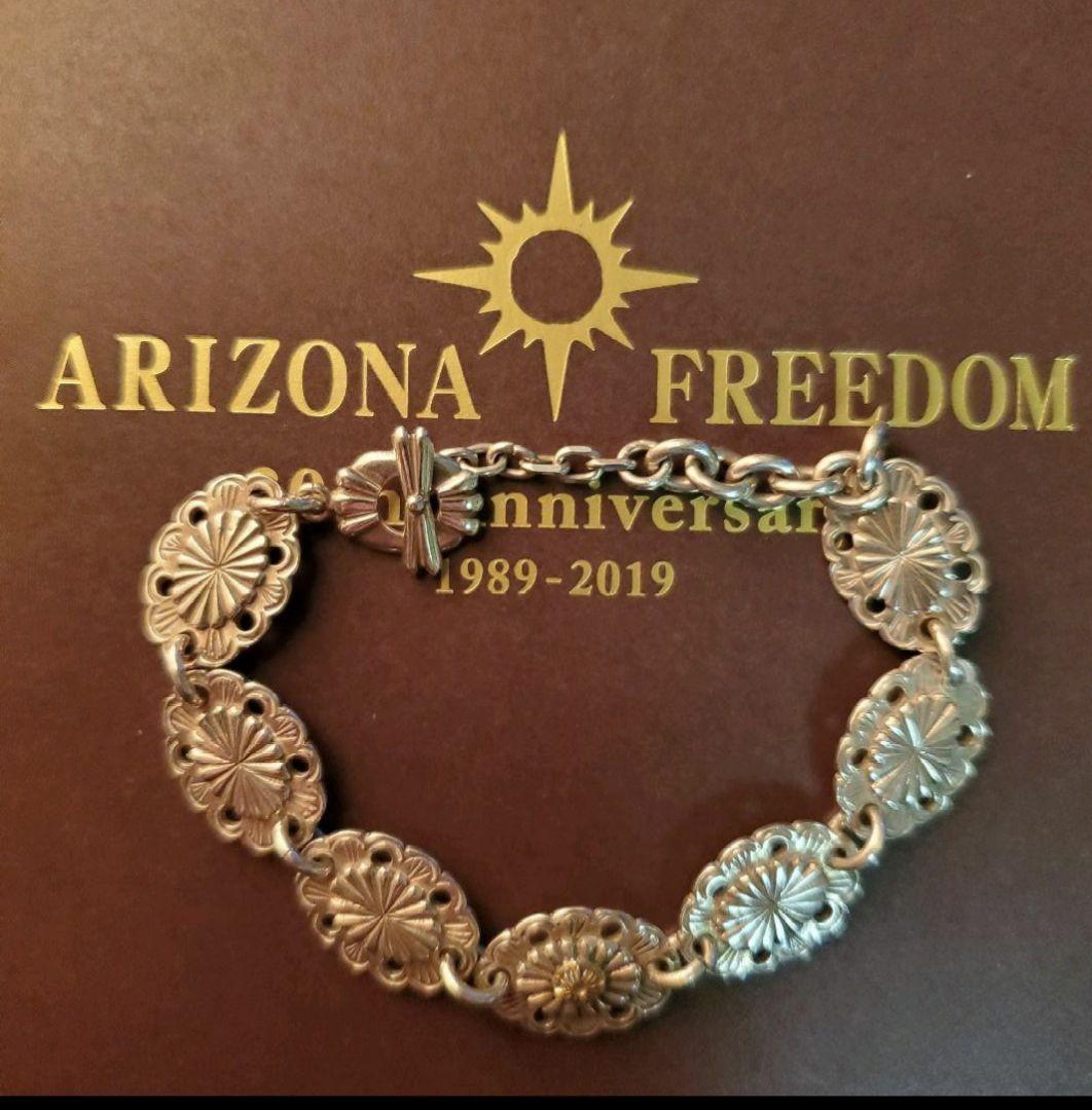 【アリゾナフリーダム】k18極小台付き太陽神コンチョ7連ブレス