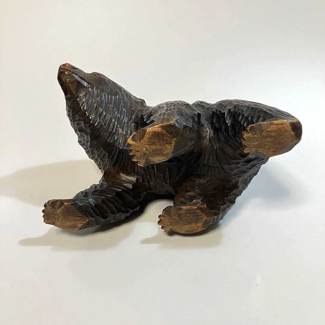 北海道　旭川　古作　アイヌ　木彫りの熊　木彫り熊　木彫熊　クマ　民芸　伝統工芸