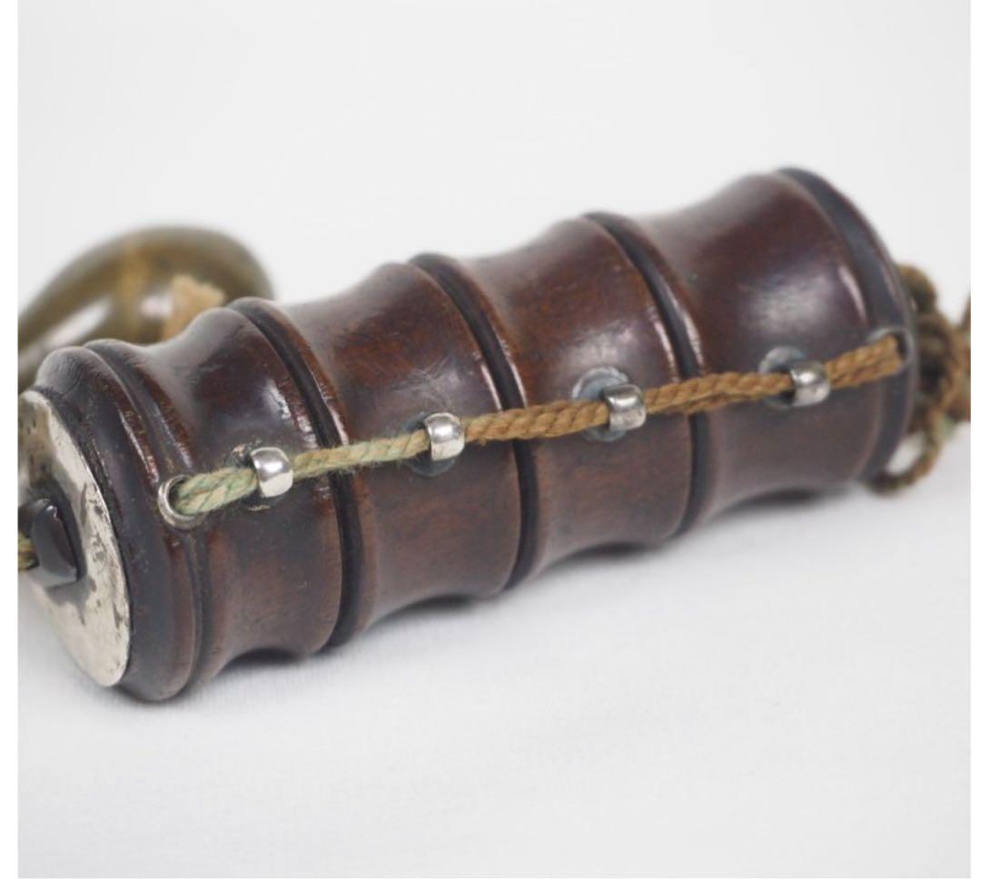 送料無料　竹形印籠・銅製瓢箪形薬入　銀使用　★希少★