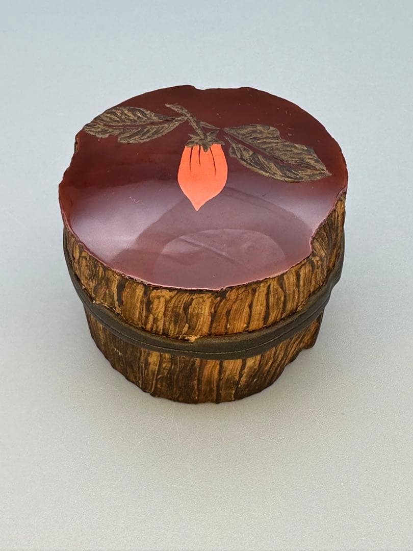 茶道具　香合　田中健智　乾漆　筆柿