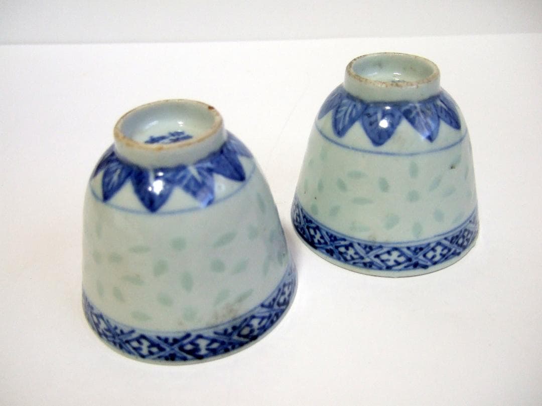 蛍手 南京染付 茶碗 康照年製 2点 蛍茶碗