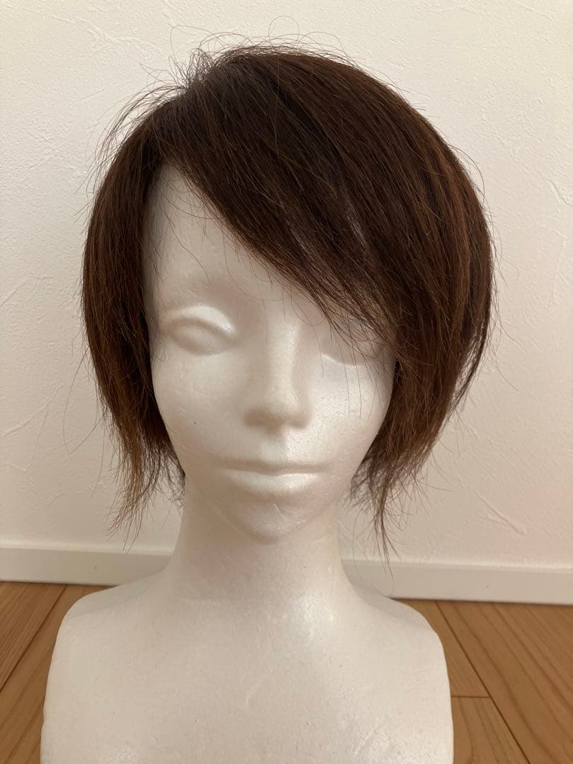【お値下げ】医療用　フルウィッグ　人毛100％　ダークブラウン