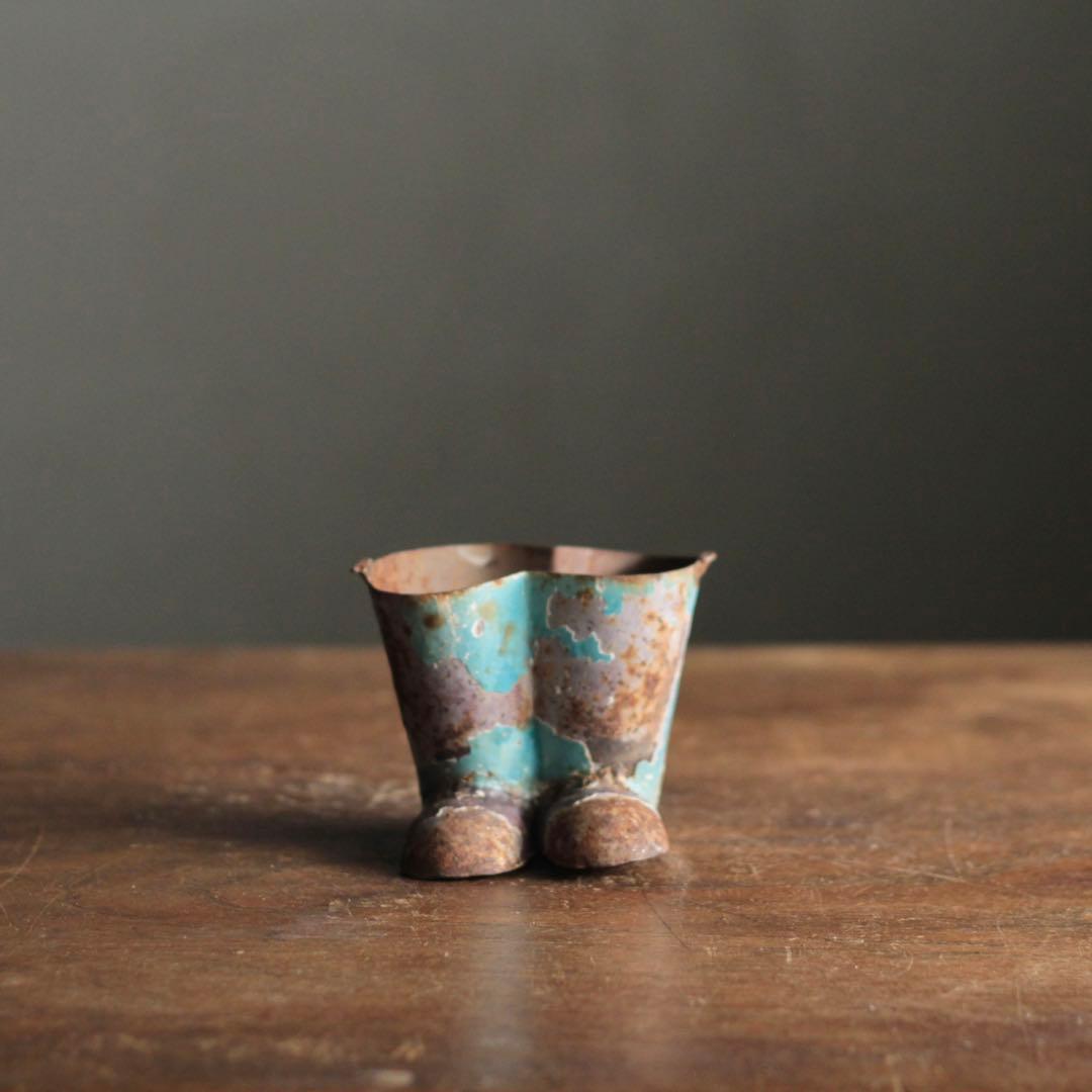 錆びた 長靴 オブジェ 古道具 アンティーク 鉄かブリキ