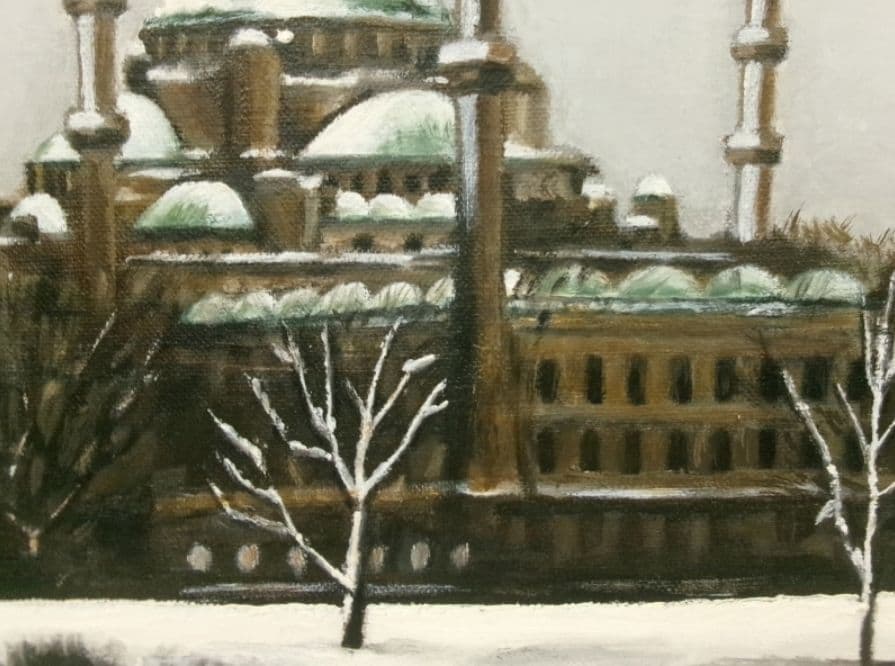 「ブルーモスク(トルコ)」 油彩 F8 1981年 商品管理番号E0…