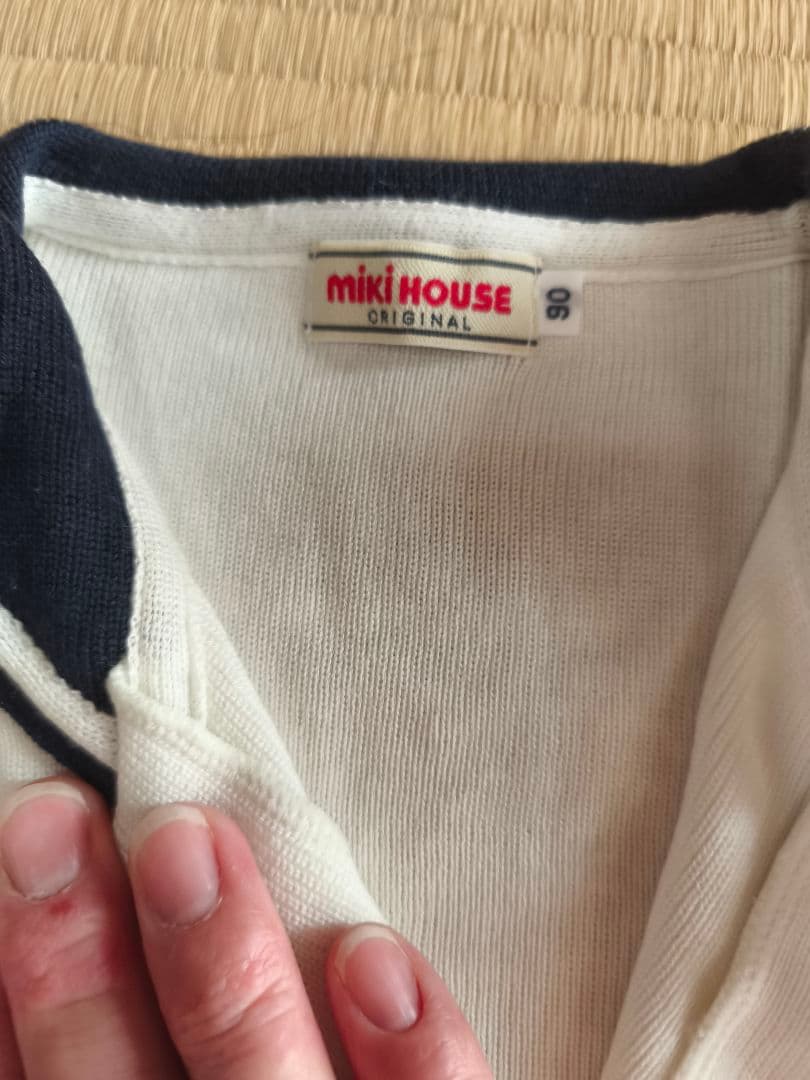 MIKI HOUSE セーラー風フォーマルセット ニットカーディガン　90