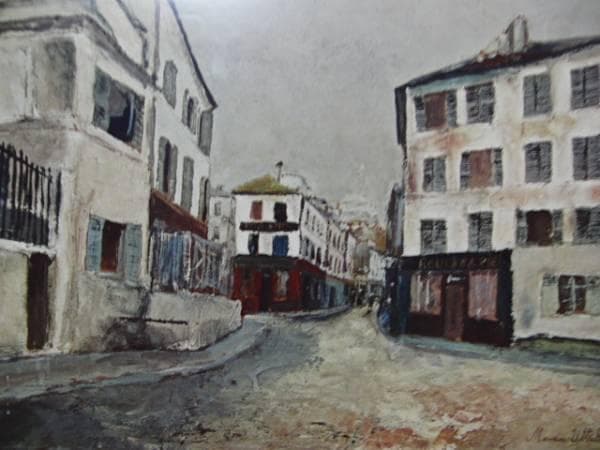 ユトリロ、MauriceUtrilloソルバン道り、限定高級画版、新品額付