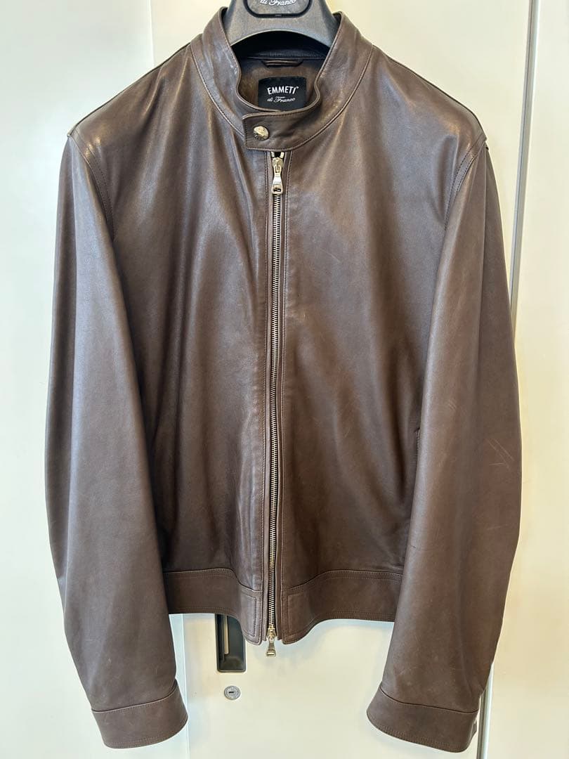 EMMETI JURI サイズ50 ラムナッパレザー　ライダースジャケット