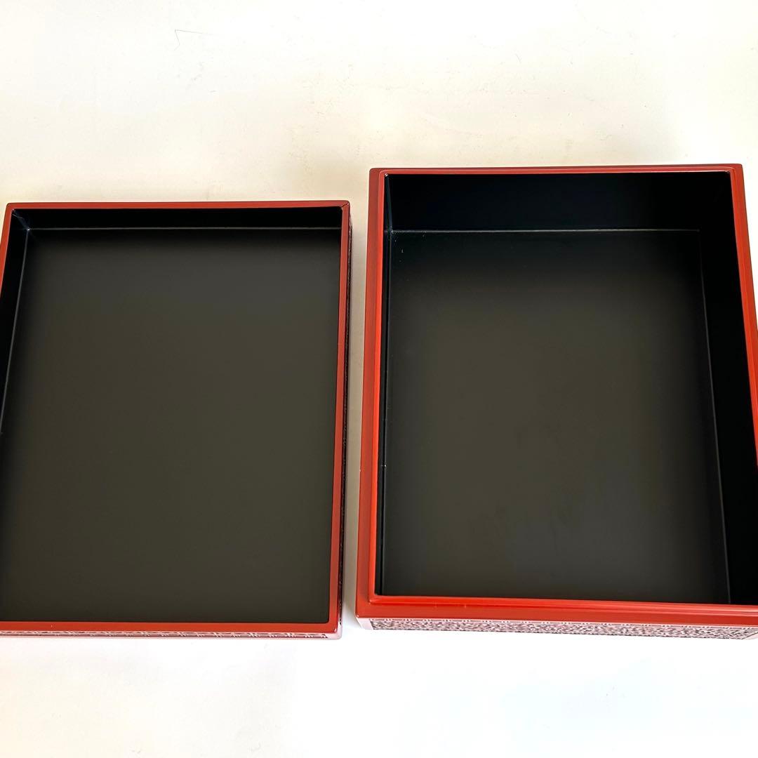 漆器 堆朱 仙台堆朱 文箱 硯箱 小物入れ 手彫り彫刻漆器 レトロ　伝統工芸品