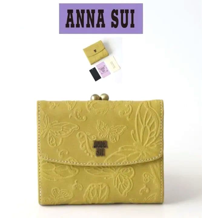 新品タグ付き【アナスイ】バタフライ ダンス 口金 がま口二つ折り財布