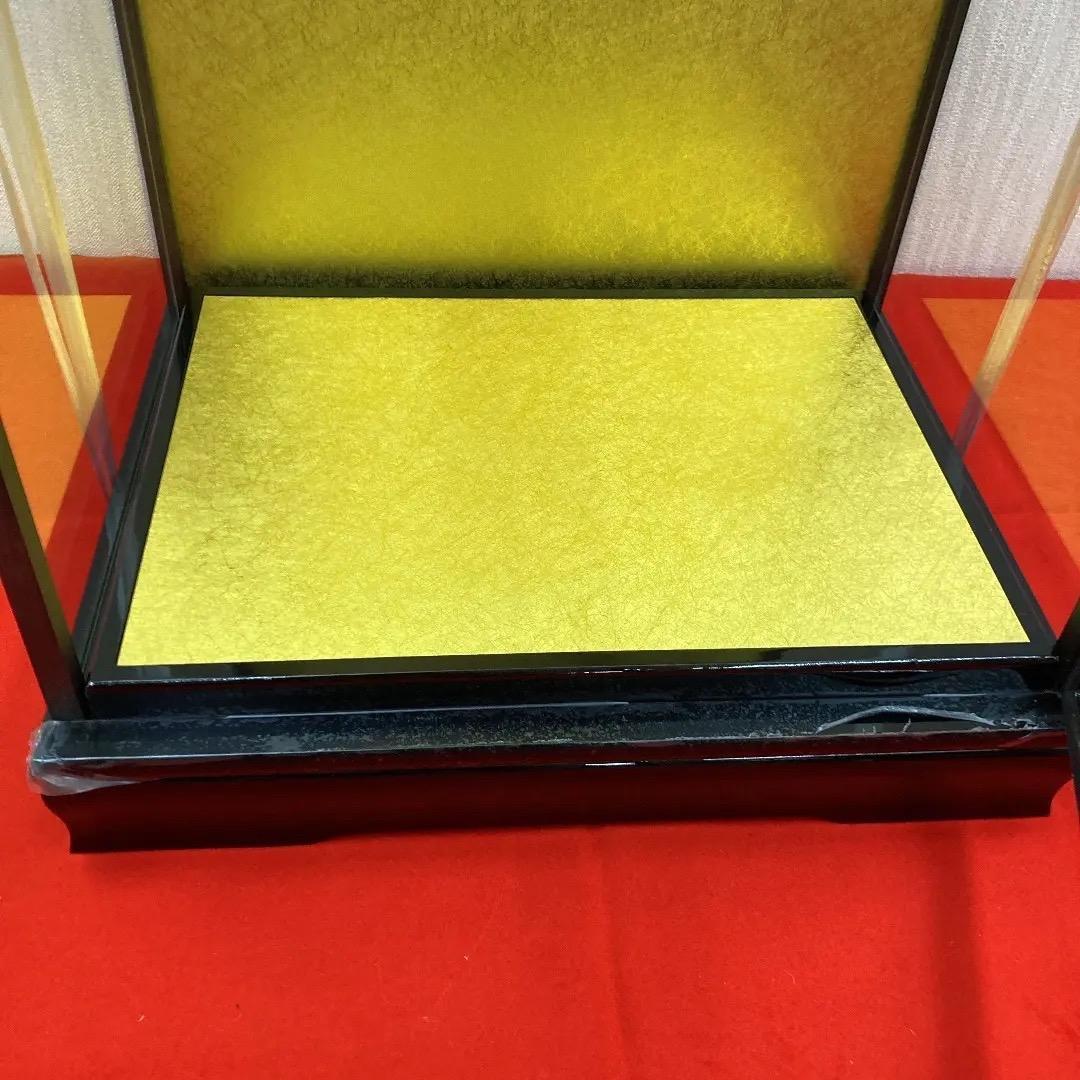 IK-1 美品！12号　面取り　ひな人形ガラスケース　市松ケースのみ　巾39㎝