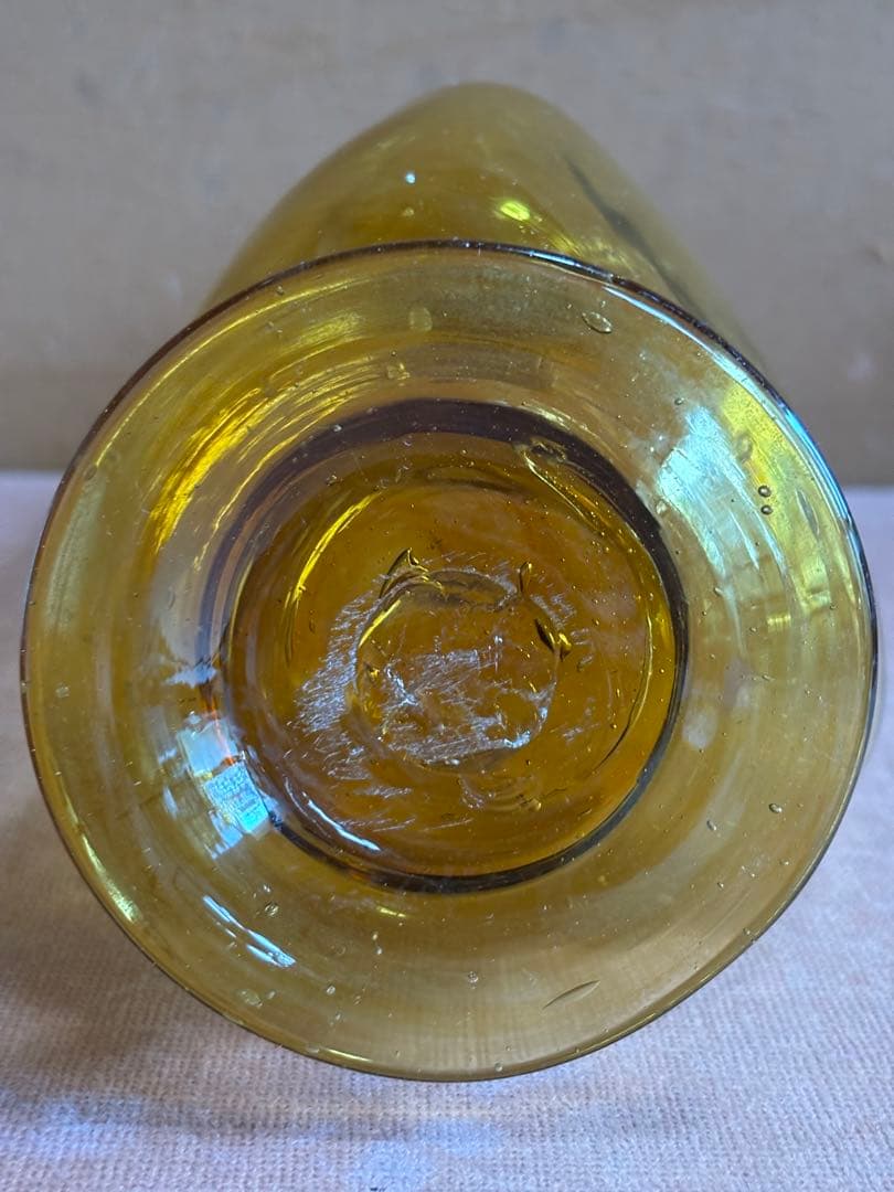 小谷眞三作倉敷ガラス飴釉足付デキャンタ　 検栄次