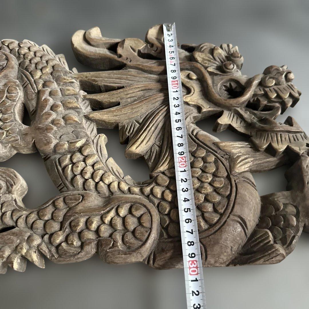 瞬間的お値下げ‼️ヴィンテージ　木製龍ドラゴン彫刻