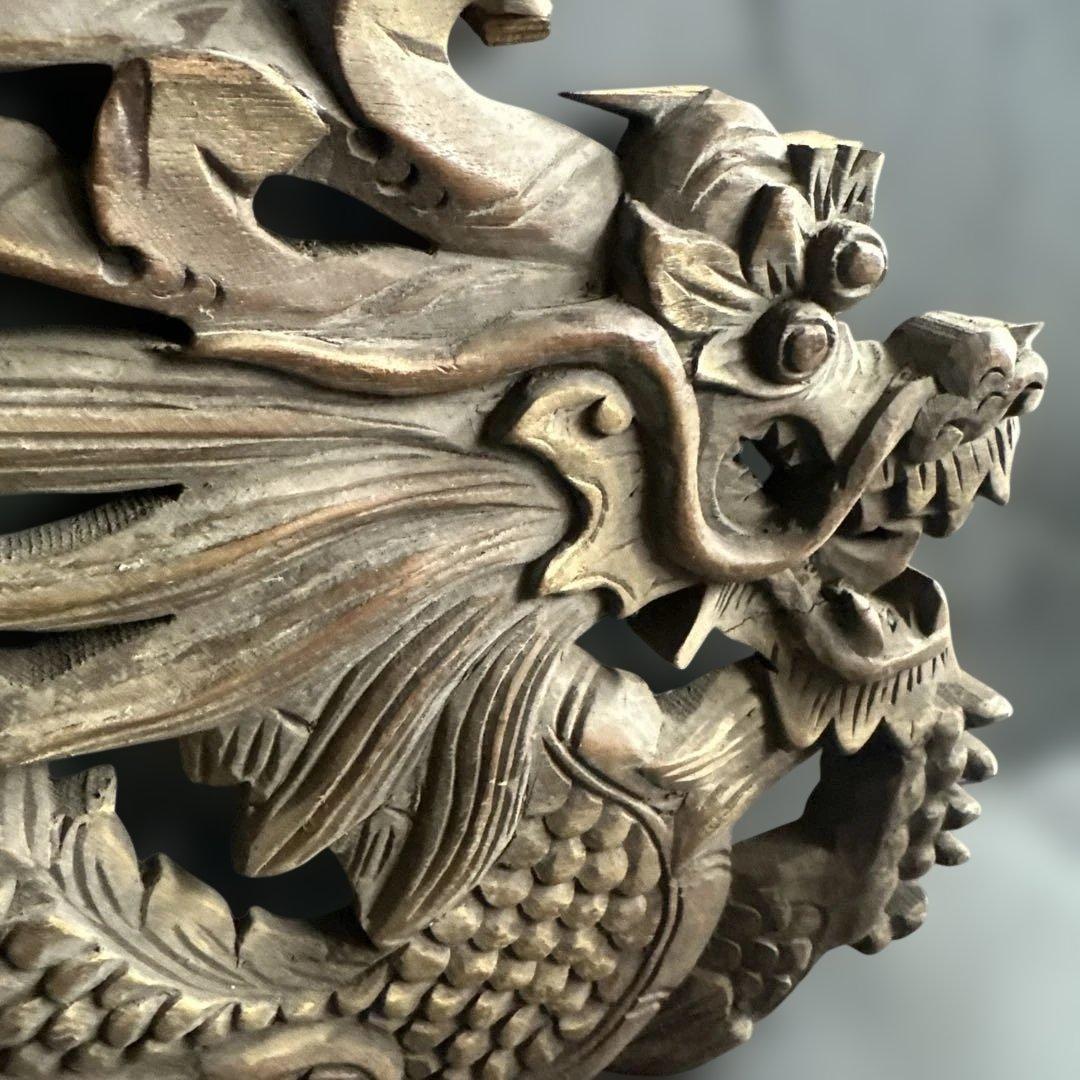 瞬間的お値下げ‼️ヴィンテージ　木製龍ドラゴン彫刻