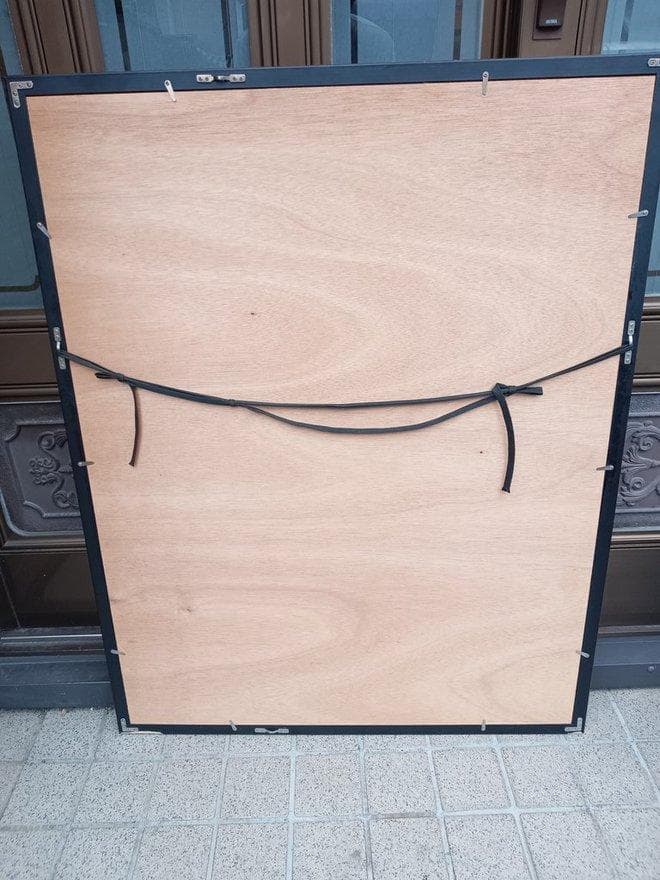 藤井勉作　リトグラフ手彩色　「ともしび」　ED14/33　サイン有　額付