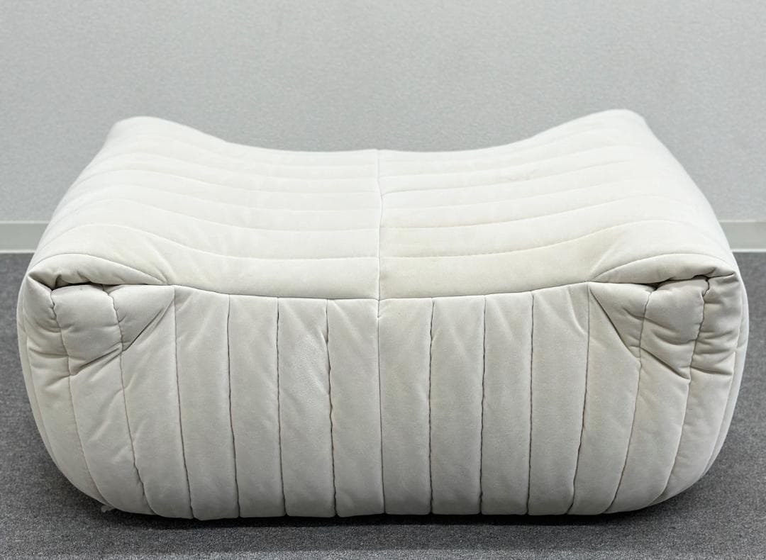 ■リーン・ロゼ■ロゼサンドラ　パフ　オットマン　オフホワイト系　クッションソファ