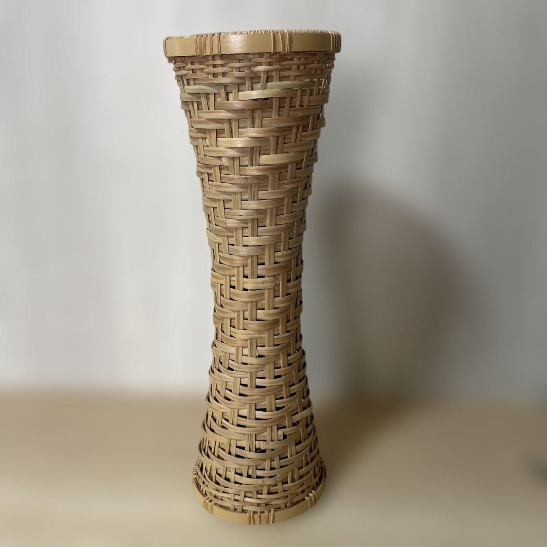 竹製細長い筒型花器花入杵籠円能斉好茶道具茶道古物花器一輪挿し. 竹宝斋Ln234