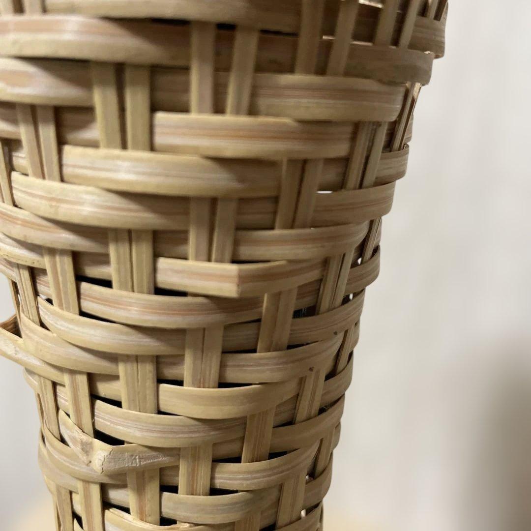 竹製細長い筒型花器花入杵籠円能斉好茶道具茶道古物花器一輪挿し. 竹宝斋Ln234