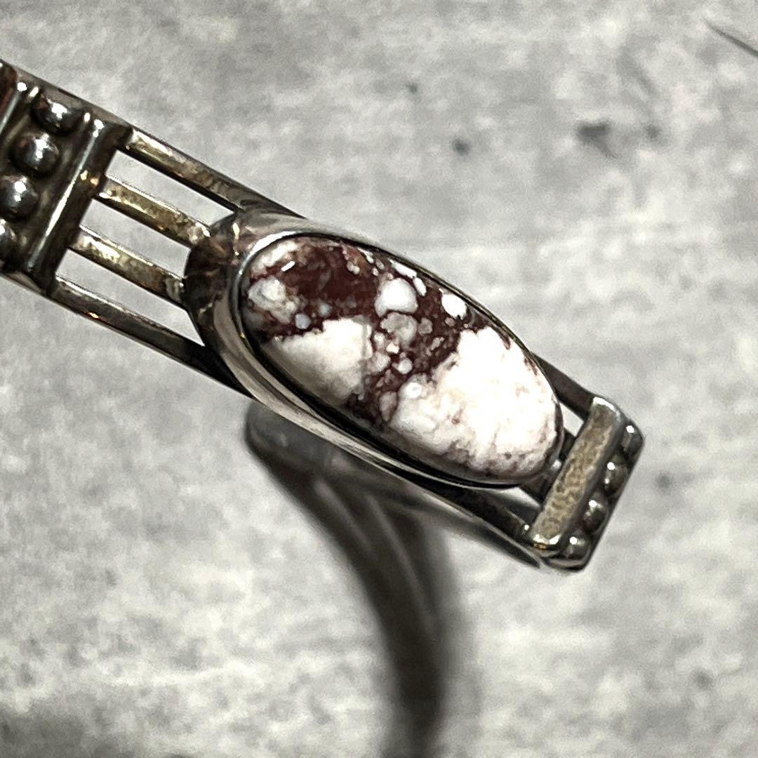 激渋　シルバー 925 ホワイトバッファロー　バングル　インディアン　1点物