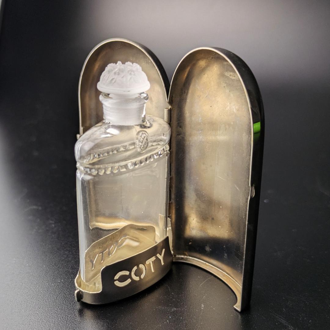 希少★仏COTY アールデコ期 携帯用香水瓶 メタルケース ラリック 1920s