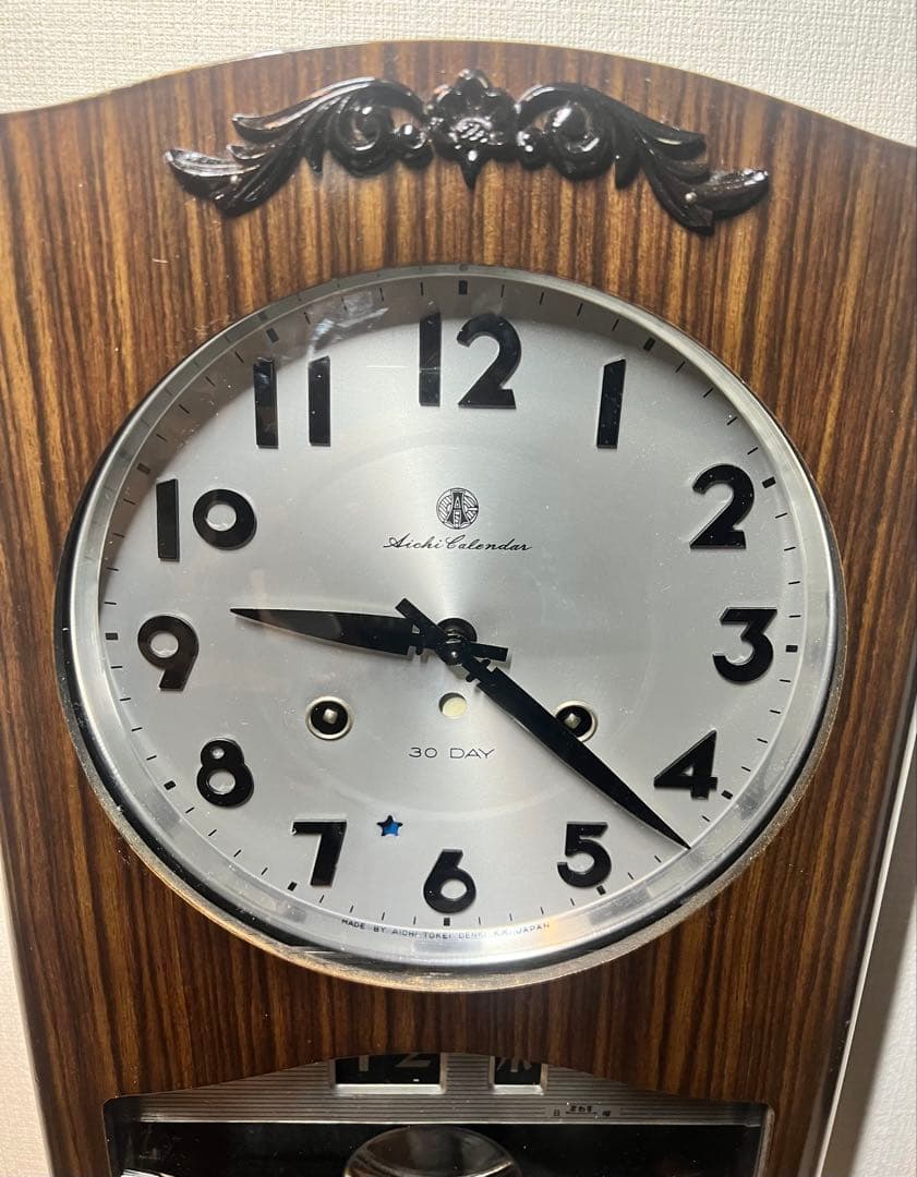 AICHI愛知30DAY振り子時計ゼンマイ掛け時計柱時計ボンボン時計カリンダ付き