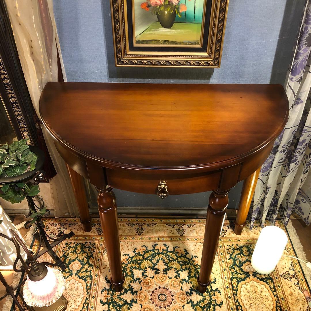 MMsale ヴィンテージ ハーフラウンドアクセントコンソールキャビネット