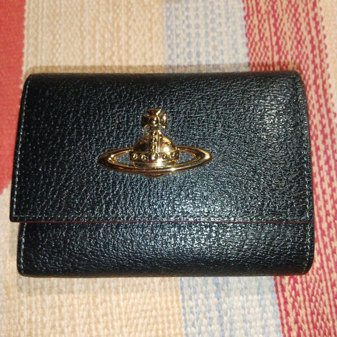 【美品】ヴィヴィアンウエストウッド　財布　3つ折財布　オーブ　ブラック　レザー