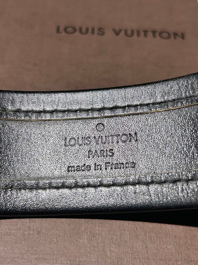 【中古美品】ルイ・ヴィトン ブラスレ セリュールM92750バングル 黒革