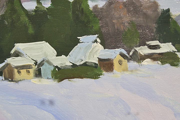 野溝嘉彦【仙丈暮色】師：中村琢二 油彩 6号