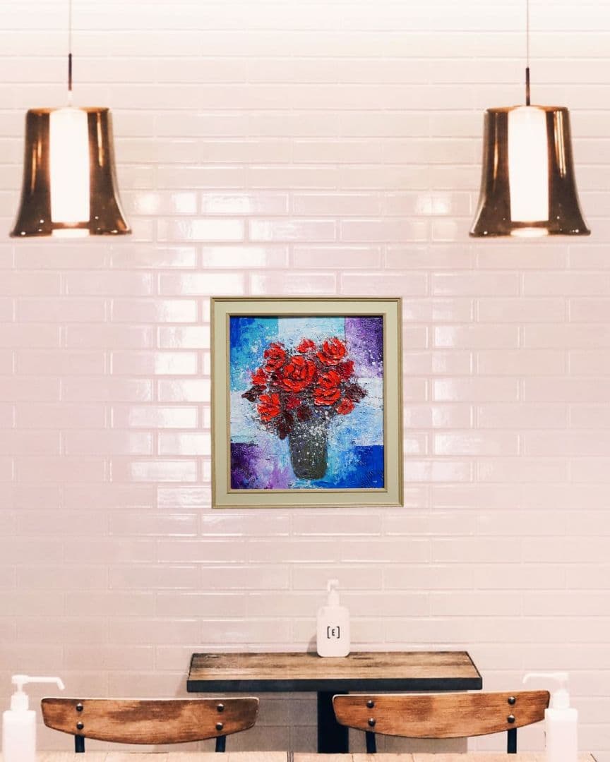 油絵 油彩 油彩画 絵画 絵 【Red rose】