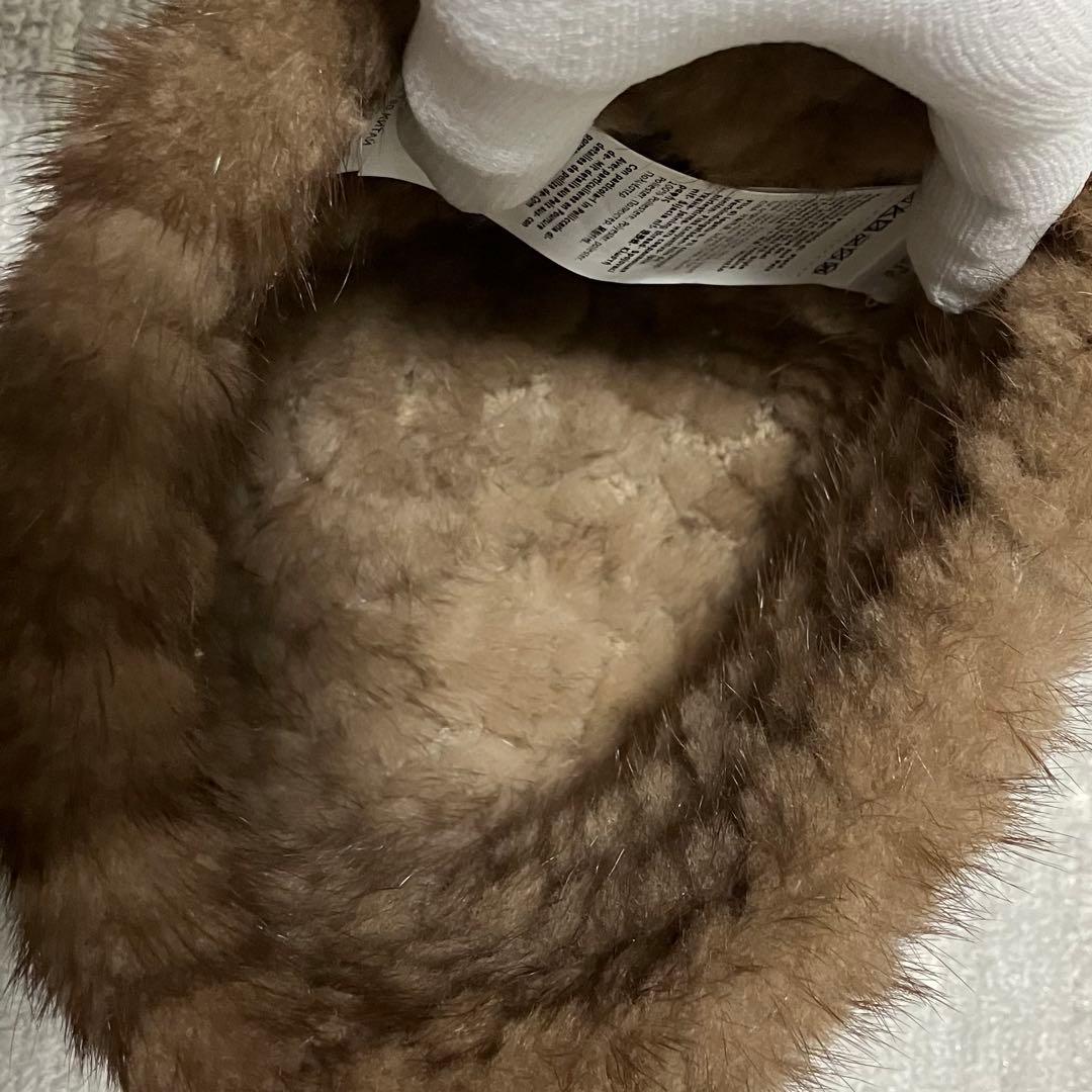 マックスマーラ［23AW］ミンク　フォックス　ニット帽　ぽんぽん　毛皮　ブラウン