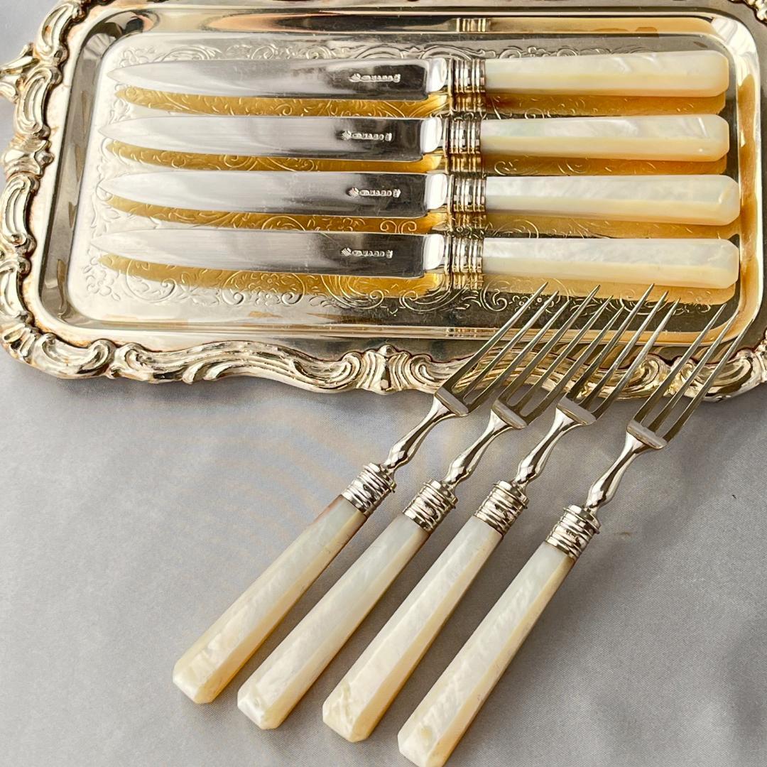 【William Yates 】【純銀継手 / 白蝶貝】アールデコ パストリー