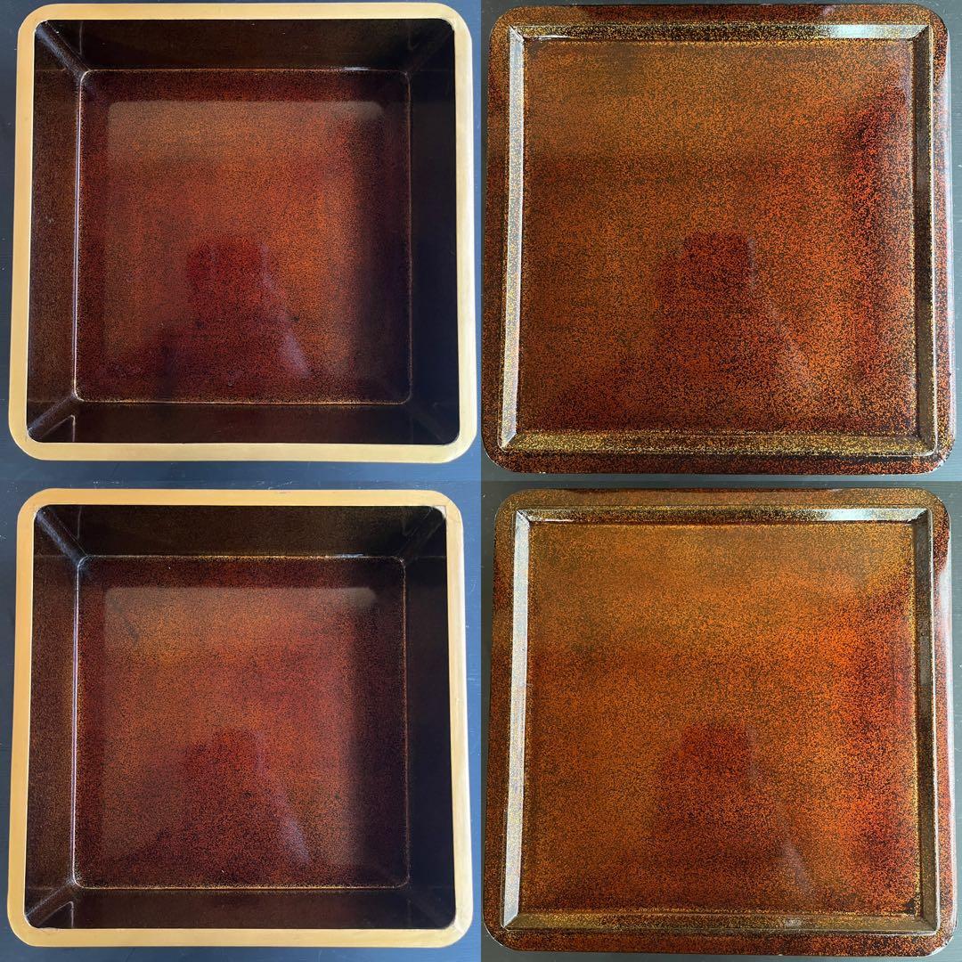 重箱 最高級 四段 重台 金盛 高蒔絵 螺鈿 梨子地 漆共箱 正月 おせち