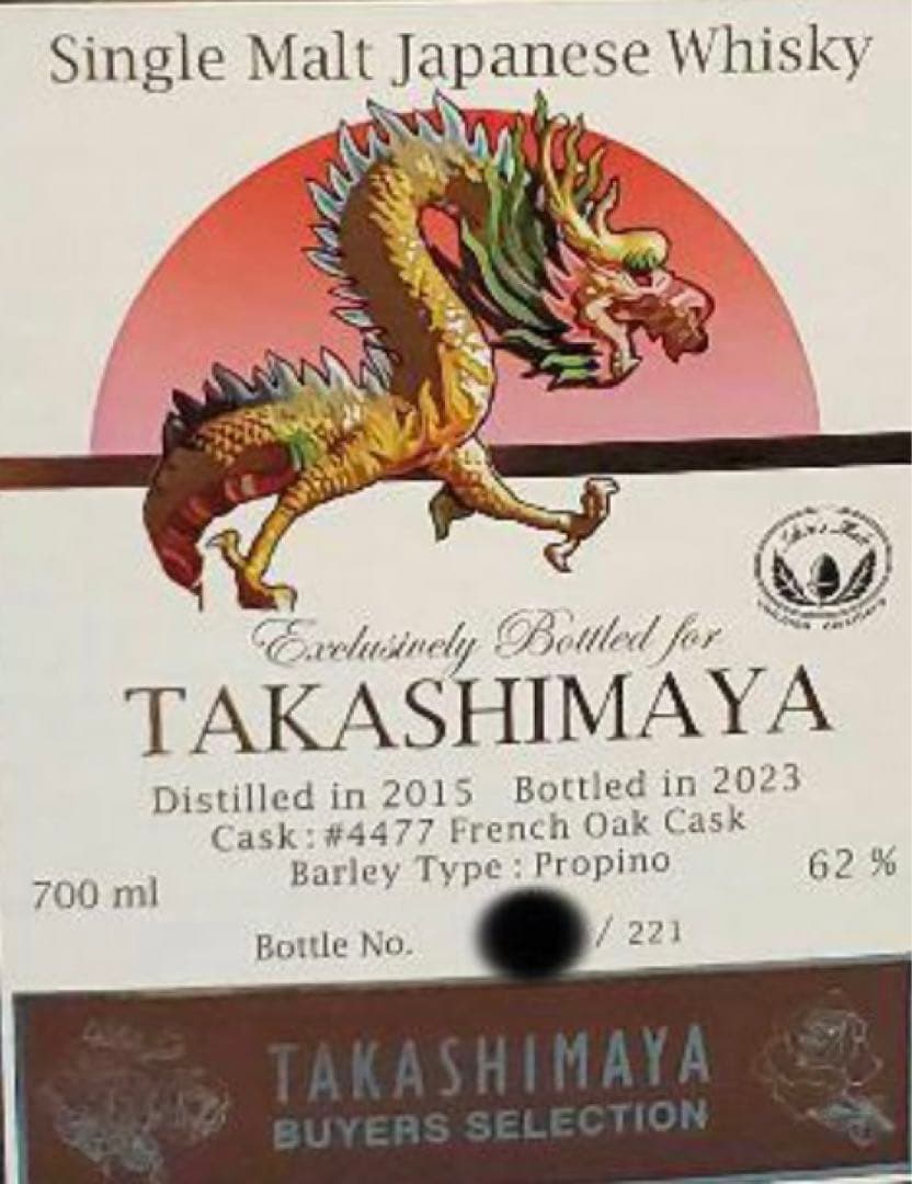 2024年 イチローズモルトモルト 辰年　干支ラベル