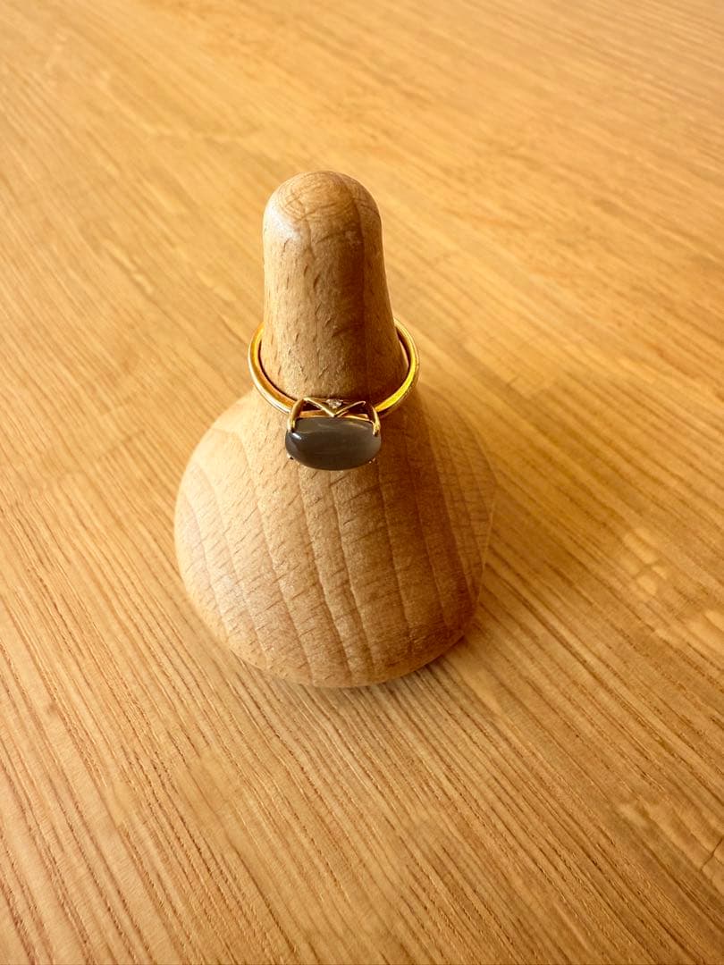 TSUTSUMI K10YG グレームーンストーン リング 9号 ダイヤ 極美品