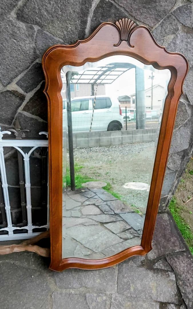 海外ヴィンテージ木製全身鏡