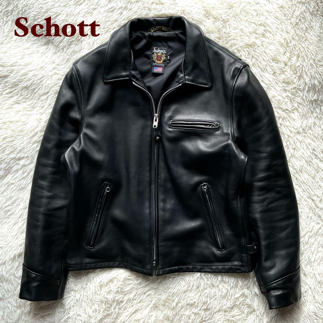 美品✨schott 103US レザージャケット　シングルライダース　44 黒