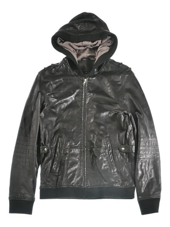 archive レザー　ジップフーディー