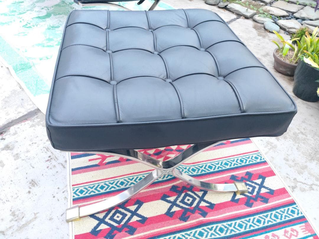 【すっきー様、専用】本革☆バルセロナチェア スツール②☆リプロダクト☆美品