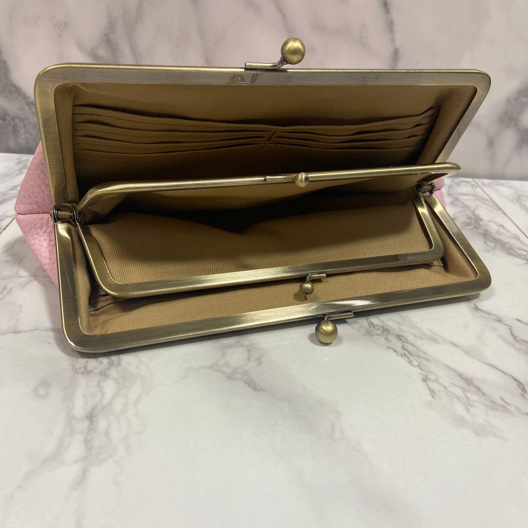 花花ハンドメイド　本革親子がま口長財布2点