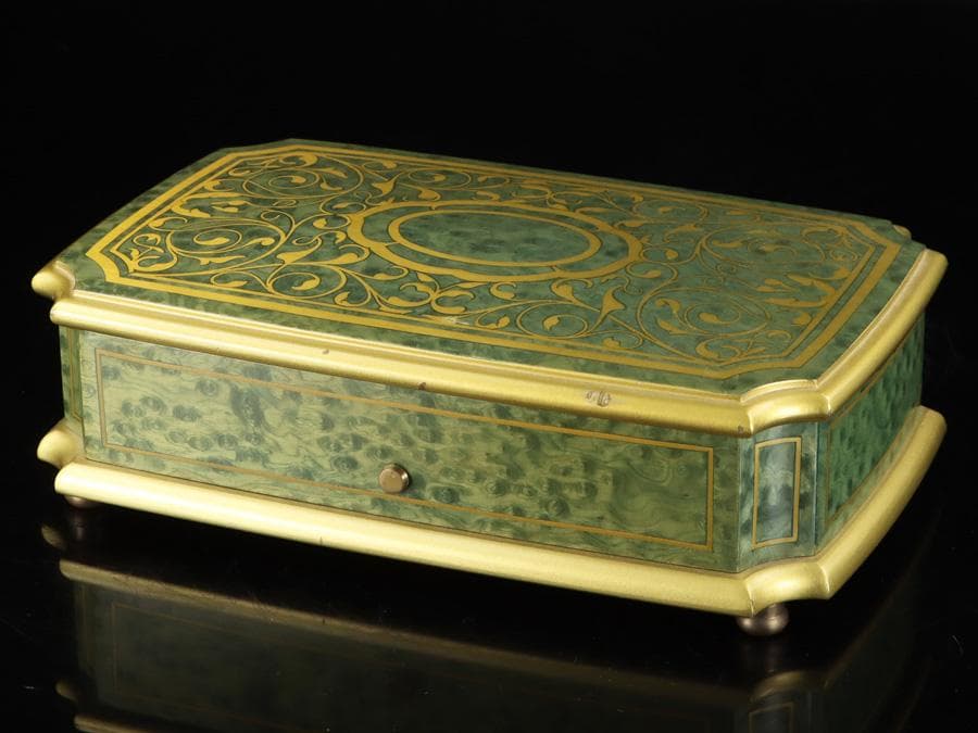 Y2534 リュージュ オルゴール ビバルディ「四季」3曲 72弁 金象嵌　ma