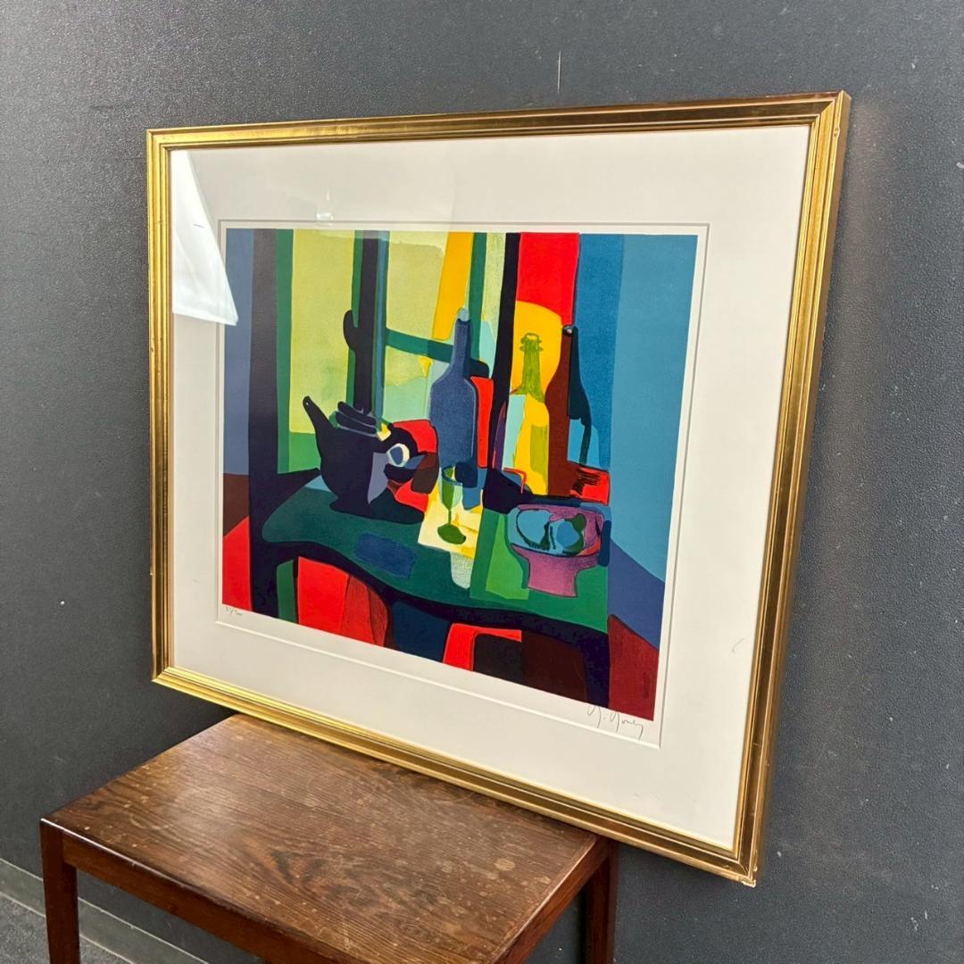 マルセル・ムーリー「静物」リトグラフ 直筆サイン入り 額縁入り フランスの画家