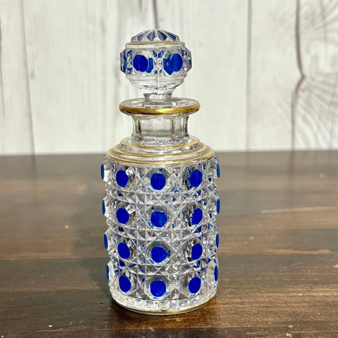 オールドバカラ　ディアマンピエーリーコバルトブルー香水瓶OLD BACCARAT