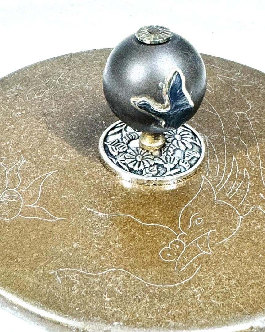 鶴鉄瓶 急須 唐銅蓋 銅摘 茶壺 湯沸 稀少 歴史 煎茶道具 骨董WWST070