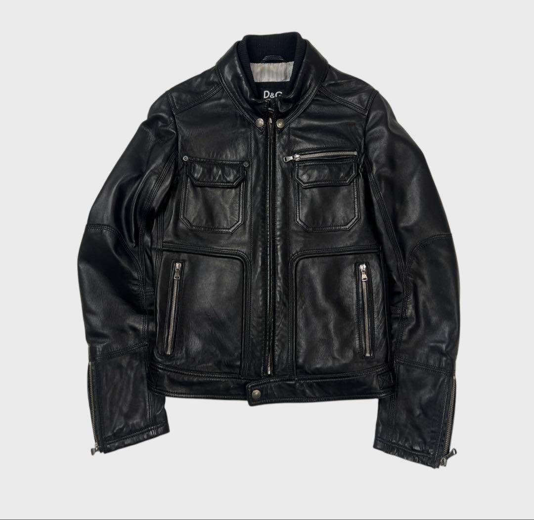 ジャケット・アウター DOLCE&GABBANA leather jacket black D&G