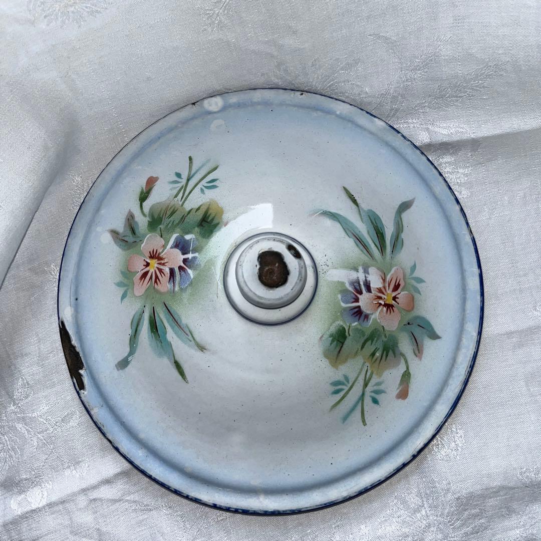 フランスアンティーク　JAPY スミレとスズランホーロースーピエールチューリーン